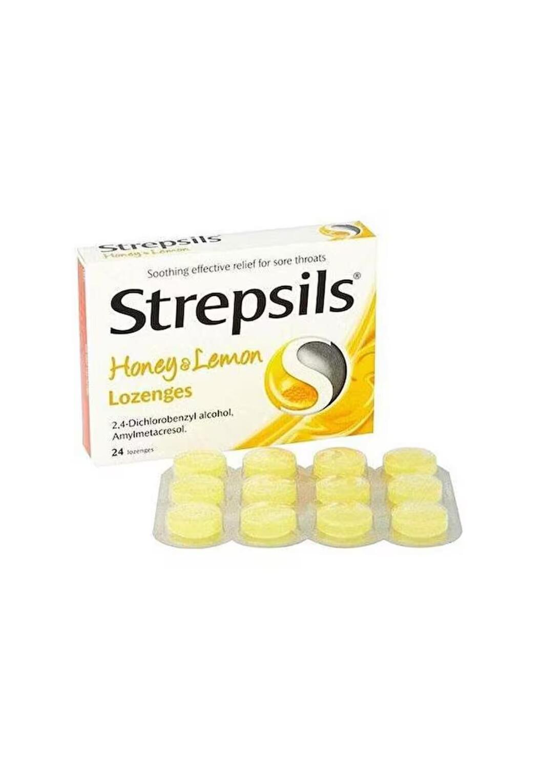 Strepsils Honey and Lemon Throat Lozenges - 24 Count Sore Throat Relief Strepsils Honey & Lemon Throat Lozenges - Sore Throat Relief throat lozenges, honey and lemon flavored, sore throat relief, medicated pastilles, Strepsils, throat comfort, lozenge relief, cold and flu relief, over-the-counter medication, throat pain, medicated lozenges, honey flavor, lemon flavor, 24 count, pastilles, candy for sore throat, throat soothers, Strepsils Honey and Lemon