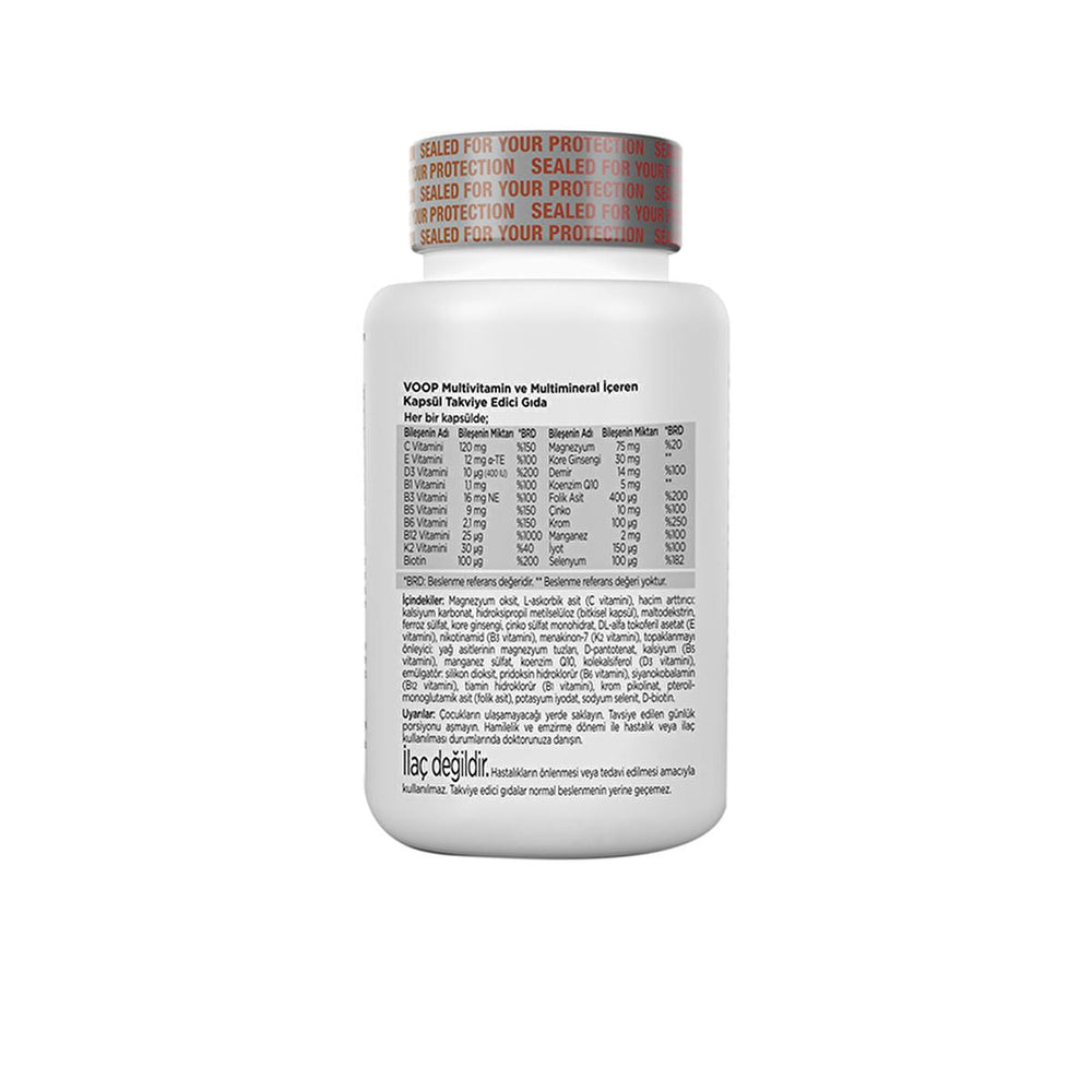 Voop Multivitamin Supplement, Vegan Dietary Supplement with Coenzyme Q10 & Korean Ginseng - Gluten-Free, 30 Capsules - view 3