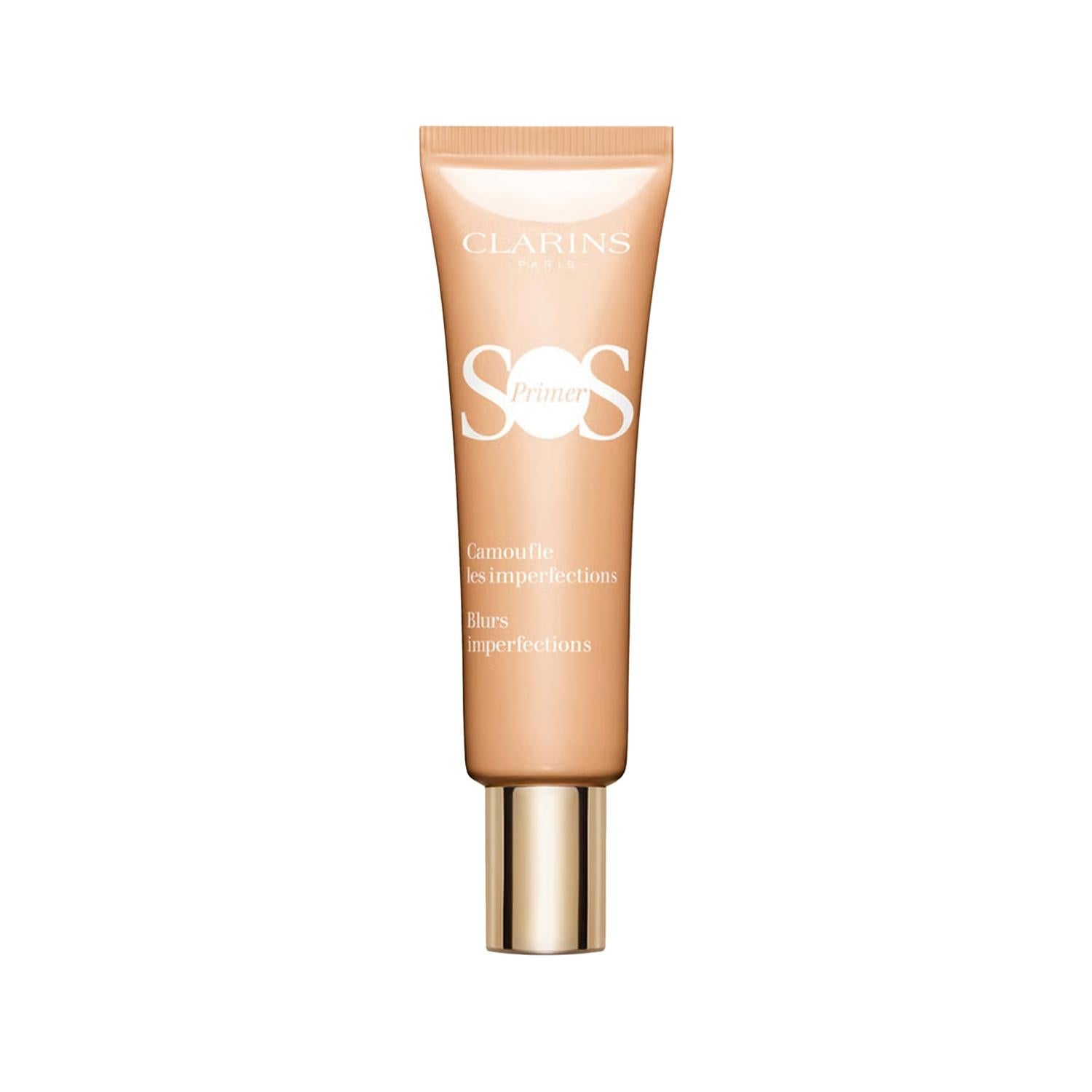 Clarins Sos Primer Peach: Radiant Makeup Base, Color Correcting, Smooths Skin & Extends Wear, 30ml Clarins Peach Primer: Radiant Skin & Color Correction Clarins primer, peach makeup base, color correcting primer, makeup primer for radiant skin, Clarins Sos Primer, face primer, makeup base, peach primer, tone correcting primer, primer, makeup base, radiant skin, smooth skin, long-lasting makeup, peach tone, color correction, Clarins, beauty, cosmetics, makeup, makeup enthusiasts, flawless finish, uneven skin