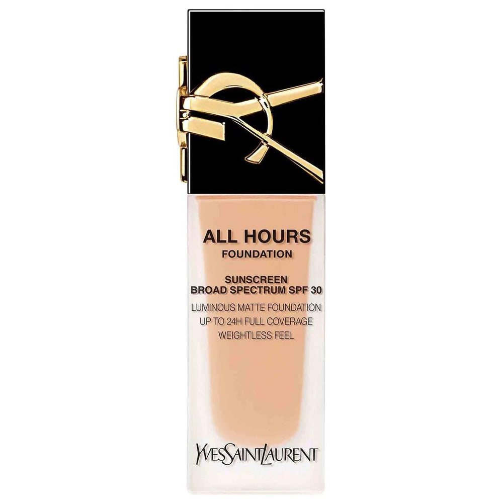 All Hours 24H Longwear Liquid Foundation - Luminous Matte Finish, SPF 30, Hyaluronic Acid - All Skin Types All Hours 24H Longwear Liquid Foundation - Matte Finish, SPF 30 long-lasting liquid foundation, matte finish foundation, SPF 30 foundation, hyaluronic acid makeup, waterproof foundation, transfer proof makeup, liquid foundation, full coverage foundation, skincare-infused makeup, makeup for all skin types, natural-looking foundation, 24H longwear makeup