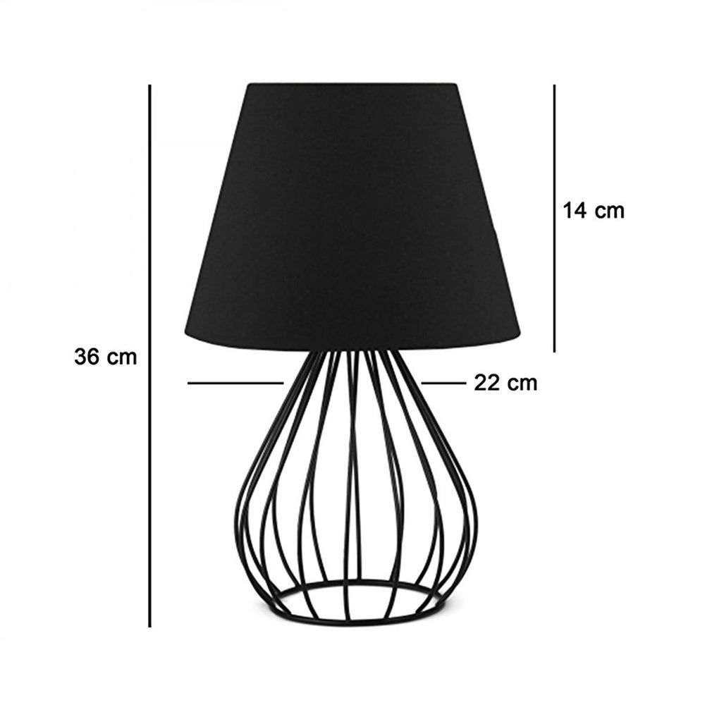 Homing Metal Table Lamp with Fabric Shade, E27 Socket, Adjustable Cord - LED Compatible