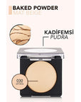 Flormar Baked Powder Pudra 030 Mat Beige - Long Lasting Matte Finish Makeup with Vitamin E - Vitamin & Supplement