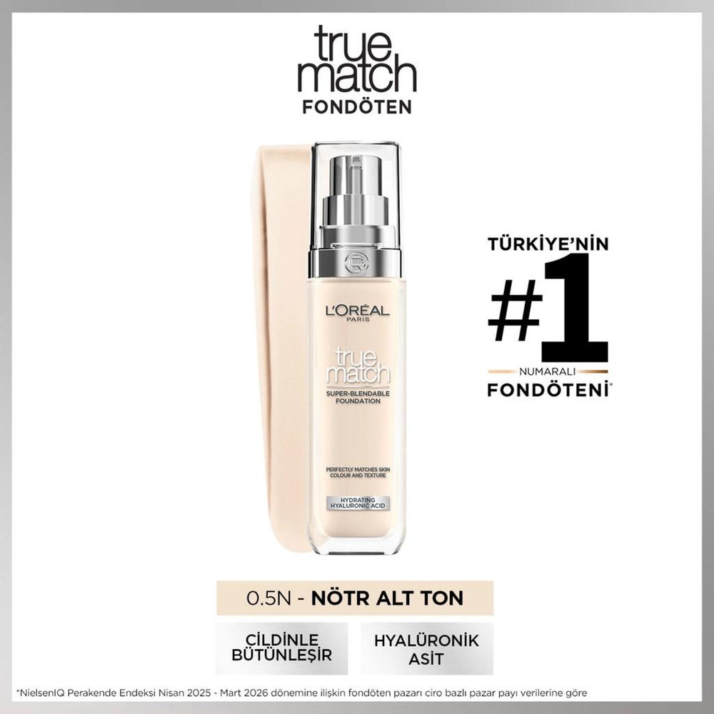 L'Oreal Paris True Match Hydrating Foundation 0.5N Neutral 30ml