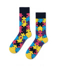 Carnaval Socks Puzzle Patterned Colorful Crew Socks - 1 Pair