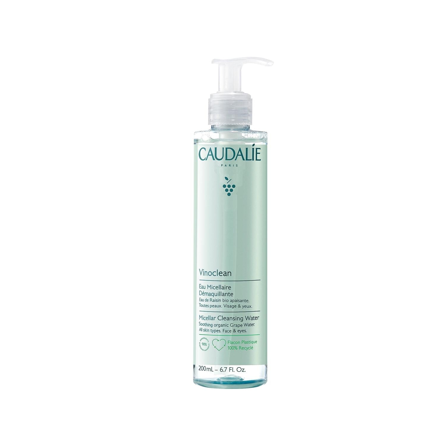 Caudalie Vinoclean Micellar Cleansing Water - Gentle Skincare for Sensitive Skin, 6.76 fl oz Caudalie Vinoclean Micellar Cleansing Water - Gentle & Effective Micellar cleansing water, Caudalie Vinoclean, Gentle skincare, French skincare, Sensitive skin care, Skincare for sensitive skin, Makeup remover, Gentle cleansing, Non-irritating skincare, Dermatologically tested, Natural ingredients, Daily skincare, Travel skincare, Facial cleansing, Caudalie products