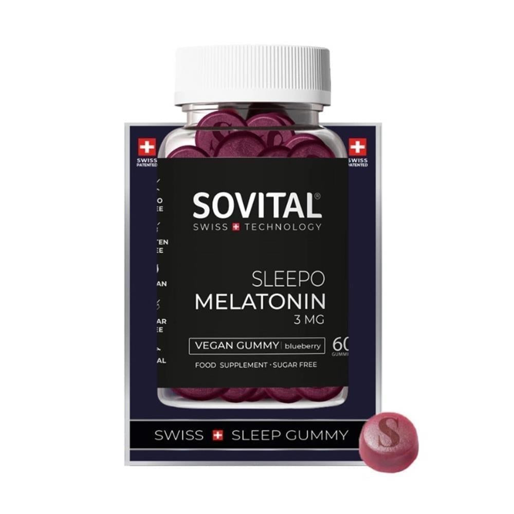 Sovital Melatonin Dietary Supplement - 3mg Melatonin, Vegan Gummies for Sleep Support - 60 Count Sovital Melatonin Gummies for Sleep Support Melatonin supplement, sleep aid, vegan gummies, magnesium supplement, Vitamin B6, dietary supplement, sleep support, relaxation, natural sleep aid, adult sleep aid, stress relief, sleep quality improvement