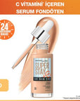Maybelline New York Super Stay Skin Tint Foundation Makeup - Lightweight, 24 Hour Wear, Vitamin C Enriched Maybelline Super Stay Skin Tint - Lightweight 24hr Foundation Maybelline Super Stay Skin Tint, Lightweight Foundation, Vitamin C Foundation, 24 Hour Foundation, Natural Finish Makeup, Foundation Makeup, Long Lasting Makeup, Hydrating Foundation, Even Skin Tone, Radiant Complexion, Antioxidant Benefits, All Skin Types, Everyday Makeup, Natural Look, Makeup for Busy Mornings, Special Occasion Makeup