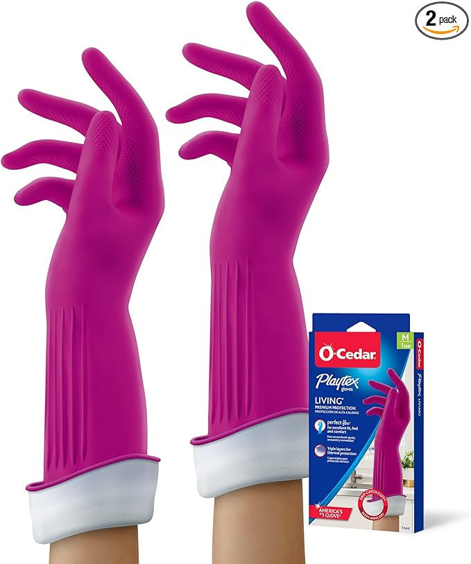 Playtex - CEDAR PLAYTEX GLOVES LIVING PREMIUM PROTECTION 2 PAIRS MEDIUM