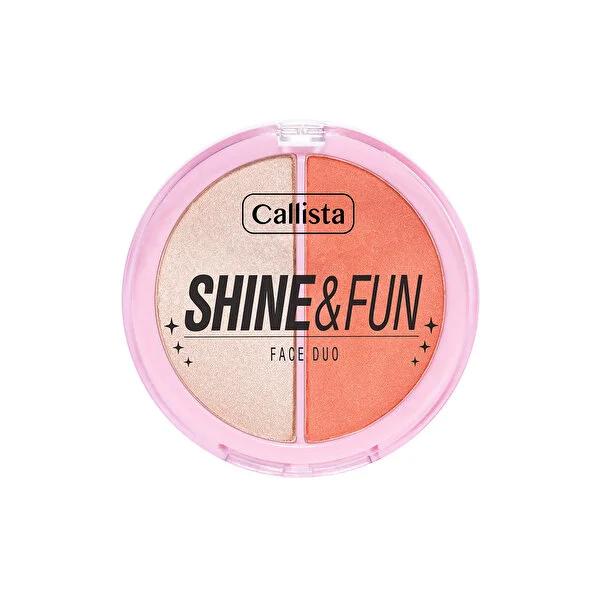 Callista Shine & Fun Face Duo Makeup Palette - Long Lasting Blush & Highlighter Duo for Effortless Beauty Routine Callista Shine & Fun Face Duo Makeup Palette - Long Lasting Makeup Palette, Blush and Highlighter Duo, Long-lasting Makeup, Multi-purpose Beauty Product, Cosmetic Palette with Shiny Finish, Beauty Essentials, Makeup for Beginners, Easy Makeup Application, Long-lasting Beauty Products, Dream Team Makeup Collection