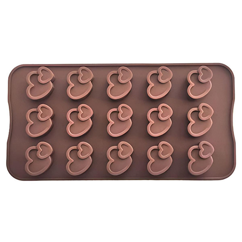 Epinox Silicone Chocolate Mold Double Heart Shape - Flexible, Non-Stick, Food-Safe Chocolate Making Tool for - Food & Candy