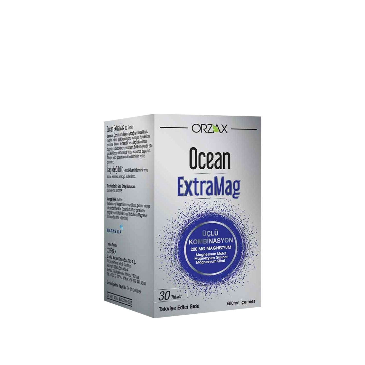 Orzax Ocean ExtraMag Dietary Supplement - Triple Combination Magnesium Support 30 Tablets Orzax Ocean ExtraMag Magnesium Supplement - 30 Tablets Dietary Supplement, Magnesium Supplement, Orzax Ocean ExtraMag, Triple Combination Supplement, Nutritional Support, Health Supplements, Wellness Products, Magnesium Support, Nutritional Gaps, Dietary Restrictions, Health Conscious, Wellness Essentials, Supplement for Adults, Health and Wellness Gifts
