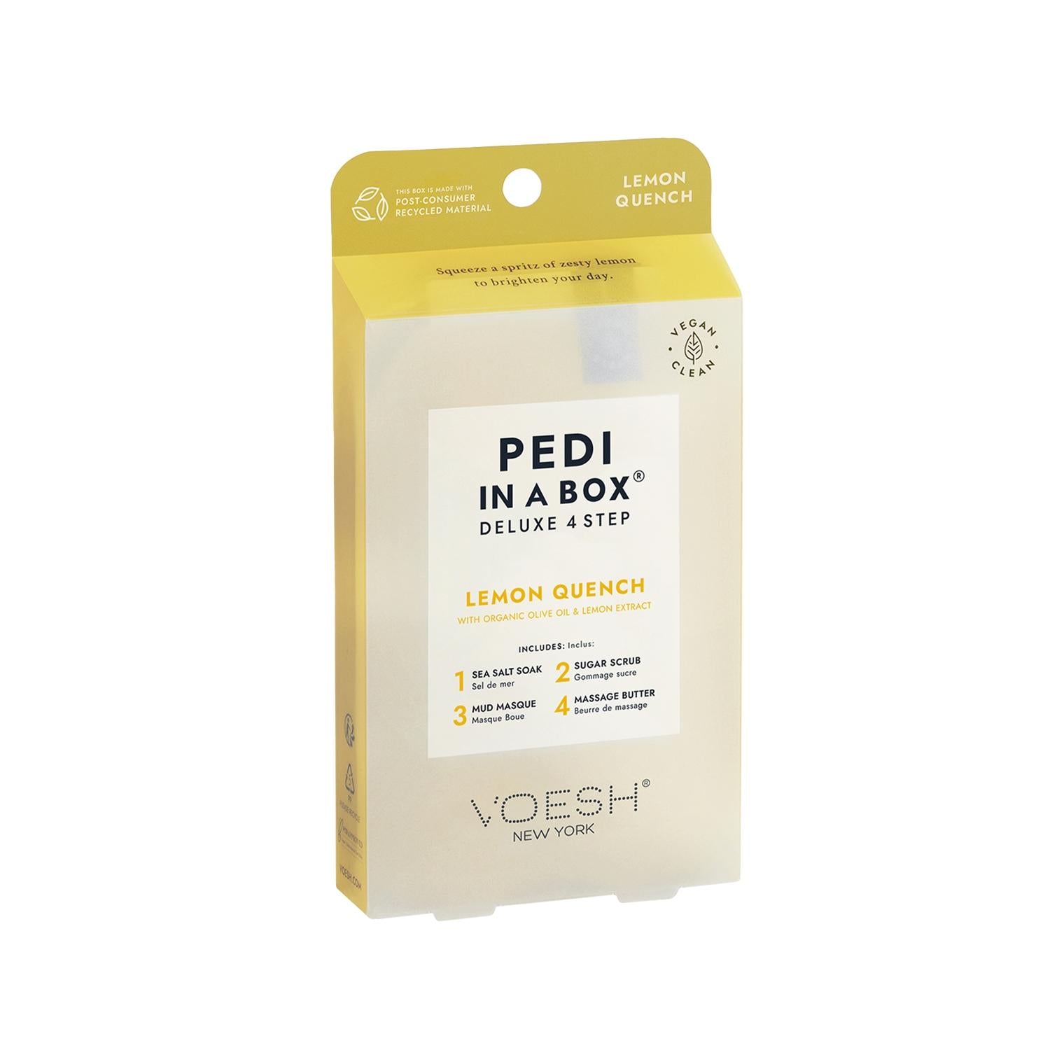 Voesh New York Deluxe Pedicure Kit - 4-Step At-Home Pedicure Set with Lemon Scent Voesh New York Deluxe Pedicure Kit - 4-Step At-Home Solution pedicure kit, at-home pedicure, Voesh New York, deluxe pedicure set, lemon scented pedicure, 4-step pedicure, foot care, personal grooming, self-care, cosmetic pedicure, salon-quality pedicure, home spa, foot care routine, pedicure tools, lemon fragrance, premium pedicure kit