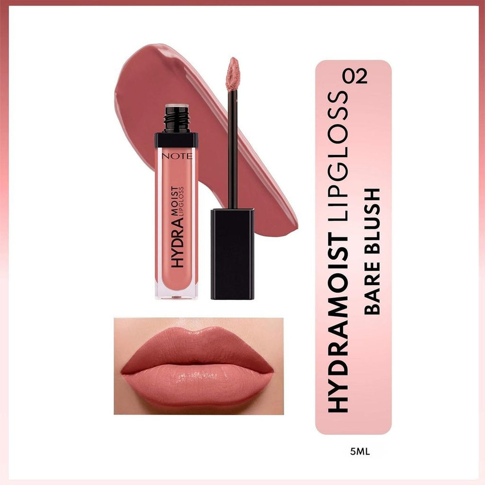 Note Hydramoist Lipgloss 02 Bare Blush Hydrating Gloss