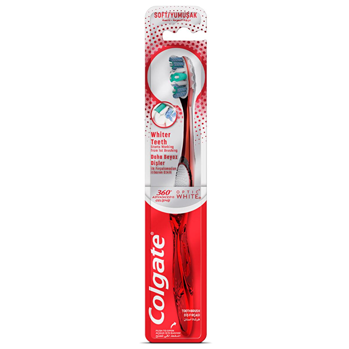 Colgate 360 Advanced Optic White Toothbrush - Whiter Teeth, Tongue & Cheek Cleaner, Medium Bristles, Plaque Removal Colgate Optic White Toothbrush: Whiter Teeth & Fresh Breath Colgate toothbrush, optic white toothbrush, teeth whitening toothbrush, tongue cleaner toothbrush, medium bristle toothbrush, 360 toothbrush, oral hygiene toothbrush, plaque removal toothbrush, toothbrush, teeth whitening, oral hygiene, plaque removal, fresh breath, manual toothbrush, medium toothbrush, Colgate, dental care, whiter te