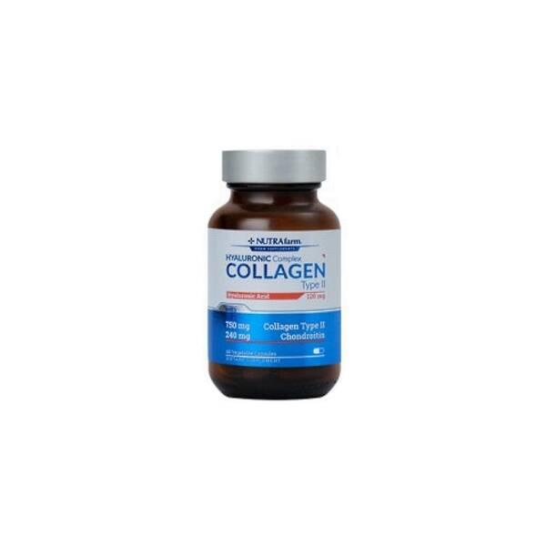 Nutrafarm Hyaluronic Acid Supplement - 60mg Hyaluronic Acid, Hydrolyzed Collagen Type II, Chondroitin - Vitamin & Supplement