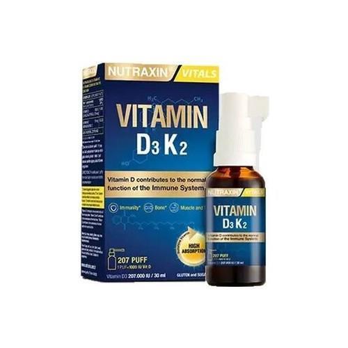 Nutraxin Vitamin D3 K2 Oral Spray for Adults - 1000 IU Vitamin D3 & 25 mcg Vitamin K2 per Dose - Allergen-Free Dietary Supplement Nutraxin Vitamin D3 K2 Oral Spray - 1000 IU D3 & 25 mcg K2 Vitamin D3 K2 spray, oral vitamin spray, dietary supplement for adults, Vitamin D3 supplement, Vitamin K2 supplement, allergen-free supplement, health supplements, bone health support, natural dietary supplements, easy-to-use supplements, Vitamin D3 1000 IU, Vitamin K2 25 mcg