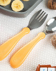 Babyjem Stainless Steel Baby Utensil Set - BPA Free, Ergonomic Design for Independent Eating Babyjem Stainless Steel Baby Utensil Set - Safe & Durable Baby Utensils, Stainless Steel Baby Cutlery, BPA Free Baby Utensils, Baby Fork and Spoon Set, Non-Toxic Baby Tableware, Ergonomic Baby Utensils, Baby Feeding Essentials, Durable Baby Utensils, Easy to Clean Baby Utensils, Independent Eating for Babies, Toddler Utensils, Stainless Steel Utensils for Kids, Safe Baby Utensils