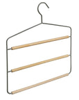 Ideenwelt Multi-Tier Pants Hanger with Wood Details 3-Pack