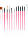 Nascita 15-Piece Pink Nail Art Brush Set for Detailing