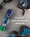 Nivea Men Fresh Sensation Deodorant Spray - Long Lasting Anti-Perspirant Protection for Men, 72 Hour Freshness, Dermatologically Tested, Alcohol-Free Nivea Men Fresh Sensation Deodorant Spray - 72 Hour Freshness Nivea Men Deodorant Spray, Fresh Sensation Deodorant, Long-lasting Anti-perspirant, Dermatologically Tested Deodorant, Alcohol-free Deodorant Spray, Deodorant for Men, Anti-perspirant Deodorant, Men's Grooming, Personal Hygiene, Nivea Men, Freshness, Confidence, 72 Hour Protection, Men's Deodorant S