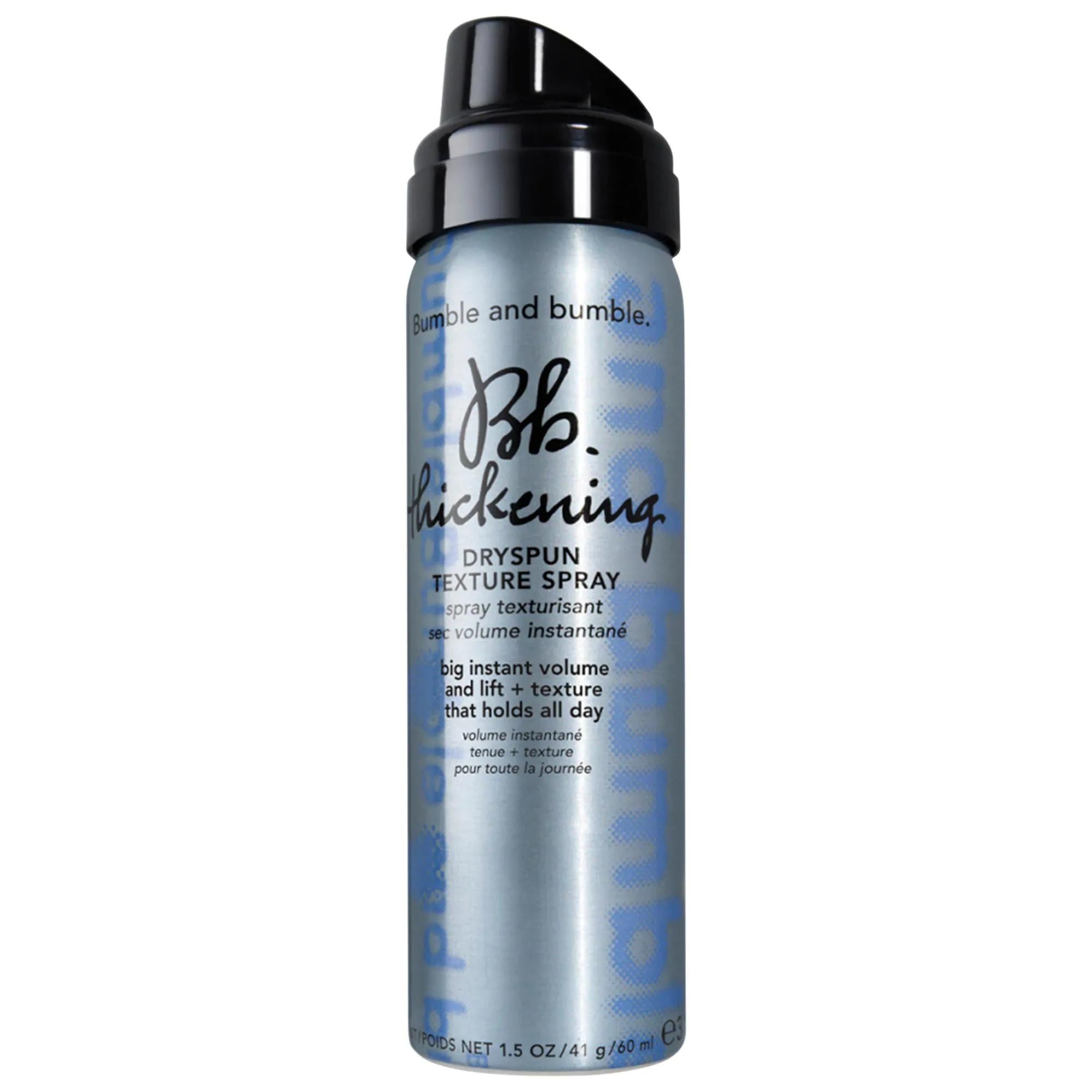 Bumble and Bumble Mini Thickening Dryspun Volume Texture Spray: Instant Hair Volume, Texture & Light Hold for Fine Hair Bumble and Bumble Volume Spray: Fine Hair Volume & Texture volume spray, thickening spray, texturizing spray, hair volume, fine hair volume, dry volume spray, hair texture spray, volumizing hair products, best volume spray for fine hair, hair spray, volumizing spray, texturizing spray, hair products, fine hair, medium hair, dry hair, hair styling, beauty, cosmetics, hair care, lightweight,