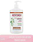 Restorex Restoring Shampoo for Dry and Damaged Hair - Nourishing, 33.81 fl oz Restorex Shampoo for Dry & Damaged Hair - 33.81 fl oz Restoring shampoo for dry hair, Nourishing shampoo for damaged hair, Shampoo for hair growth, Phytosterol-enriched shampoo, Ivy extract hair care, Hair nourishment, Dry hair repair, Damaged hair care, Hair growth promotion, Restorex, Hair care, Cosmetic, Beauty product, Healthy hair, Hair repair, Moisturizing shampoo, Softening shampoo, Daily hair care, Hair strengthening