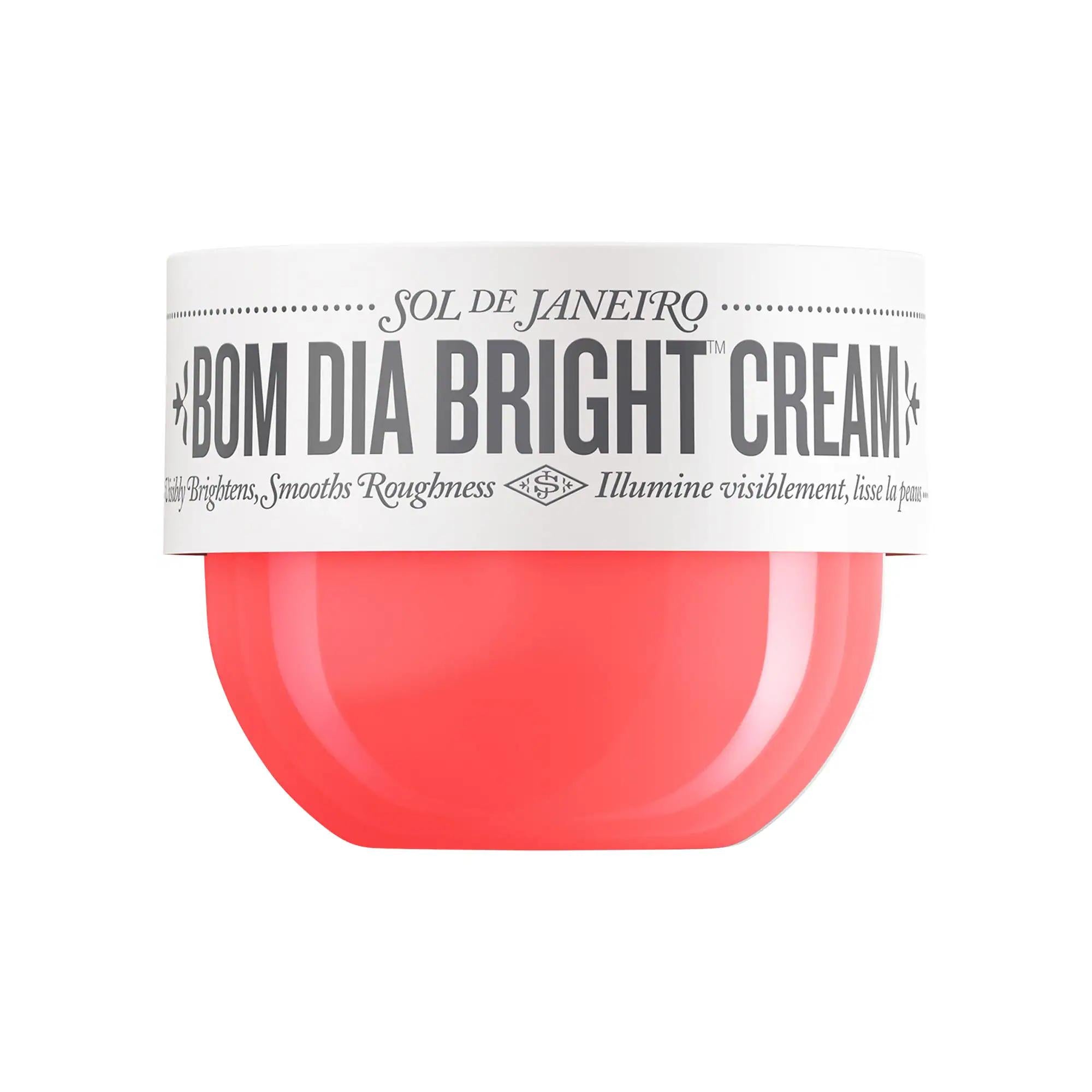 Sol de Janeiro Mini Bom Dia Bright™ Vitamin C Body Cream: Brightening, Smoothing AHA Lotion with Cheirosa '40 Scent for Radiant & Hydrated Skin Sol de Janeiro Vitamin C Body Cream - Brighten & Smooth Skin body cream, vitamin C body cream, AHA body cream, brightening body lotion, smoothing body cream, Cheirosa '40, KP treatment body cream, dry skin body cream, hydrating body cream, fragrant body cream, body lotion, skin brightening, skin smoothing, keratosis pilaris, strawberry skin, dry skin, hydration, fra