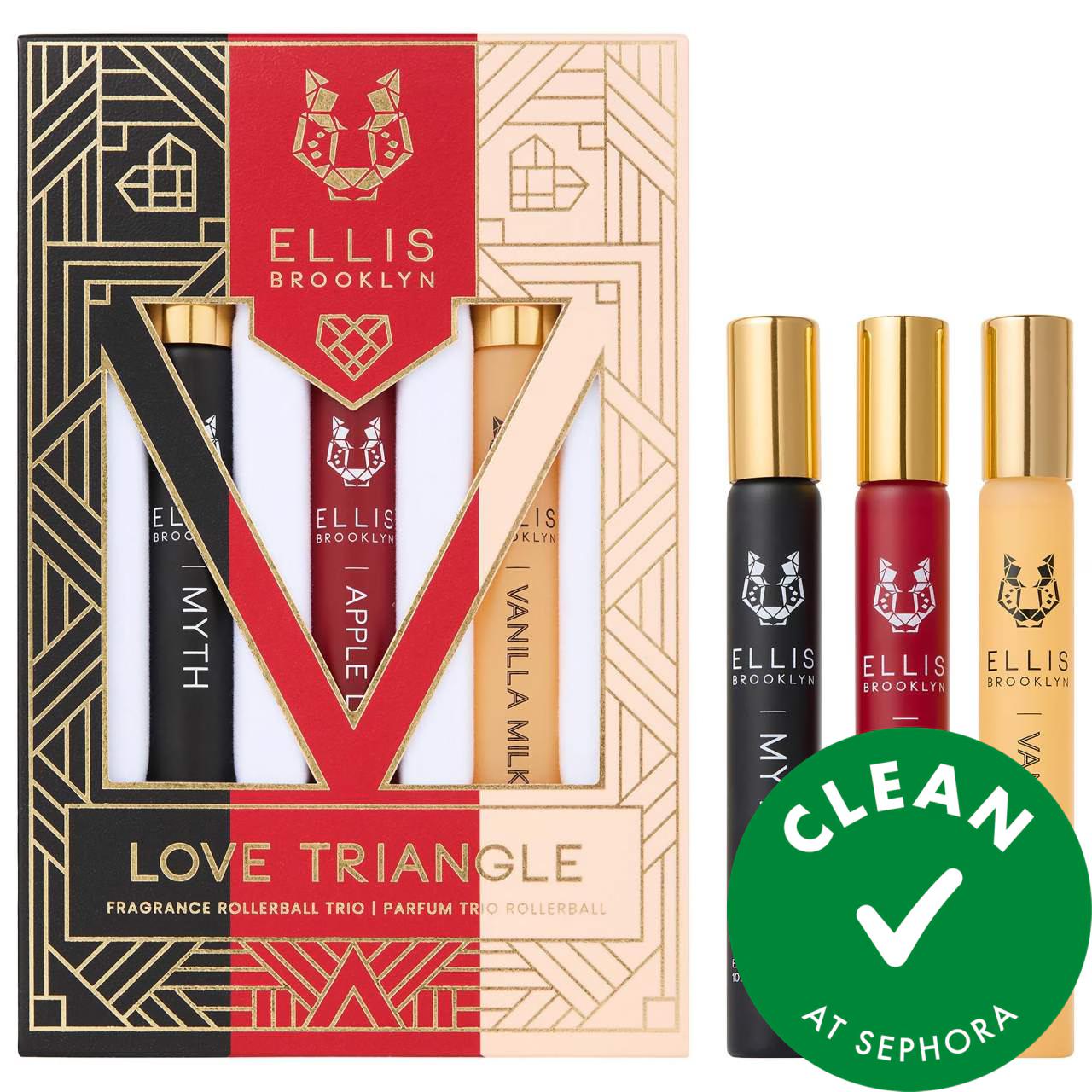 LOVE TRIANGLE Fragrance Rollerball Set: Discover 3 Clean Perfumes - MYTH, APPLE LOVE, VANILLA MILK - Travel-Friendly Sephora Fragrance Sampler LOVE TRIANGLE Fragrance Rollerball Set - Clean & Travel Perfumes fragrance rollerball set, perfume gift set, clean perfume, travel perfume, rollerball perfume, Sephora fragrance, MYTH perfume, APPLE LOVE perfume, VANILLA MILK perfume, fragrance sampler, fragrance set, perfume set, clean beauty, travel size perfume, mini perfume, sampler set, perfume sampler, women's