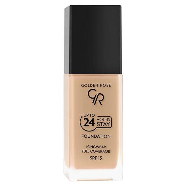 Golden Rose 24 HR STAY FOUNDATION - Long-Lasting, High Coverage Makeup with SPF 15 Golden Rose 24 HR STAY FOUNDATION - Long-Lasting Makeup long-lasting foundation, high coverage makeup, semi-matte finish foundation, SPF 15 foundation, Vitamin E foundation, Golden Rose, makeup, cosmetics, skincare, beauty products, everyday wear, special occasion makeup