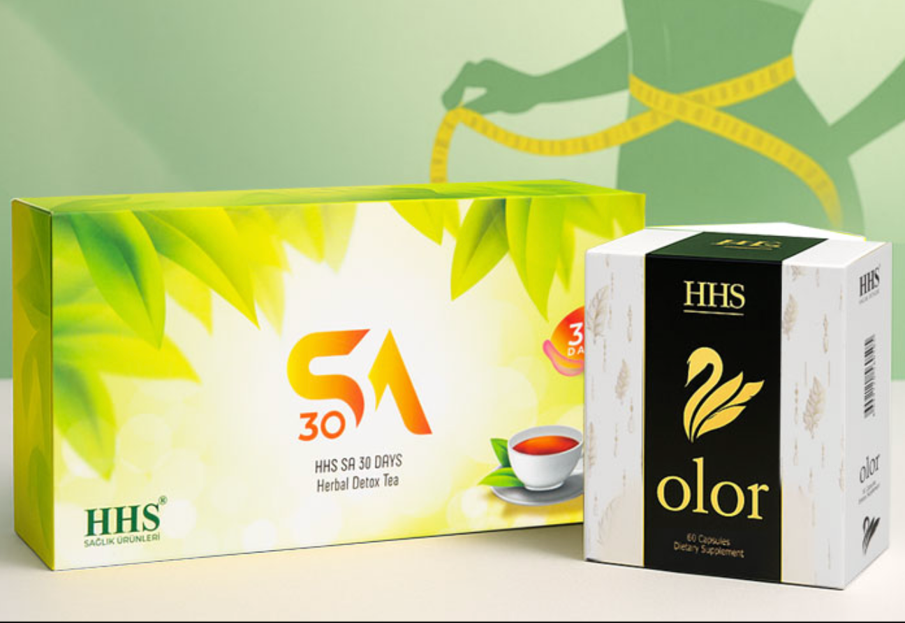HHS SA30 Herbal Tea + Olor Herbal Diet Capsules | Daily Wellness Set | Energy & Balance