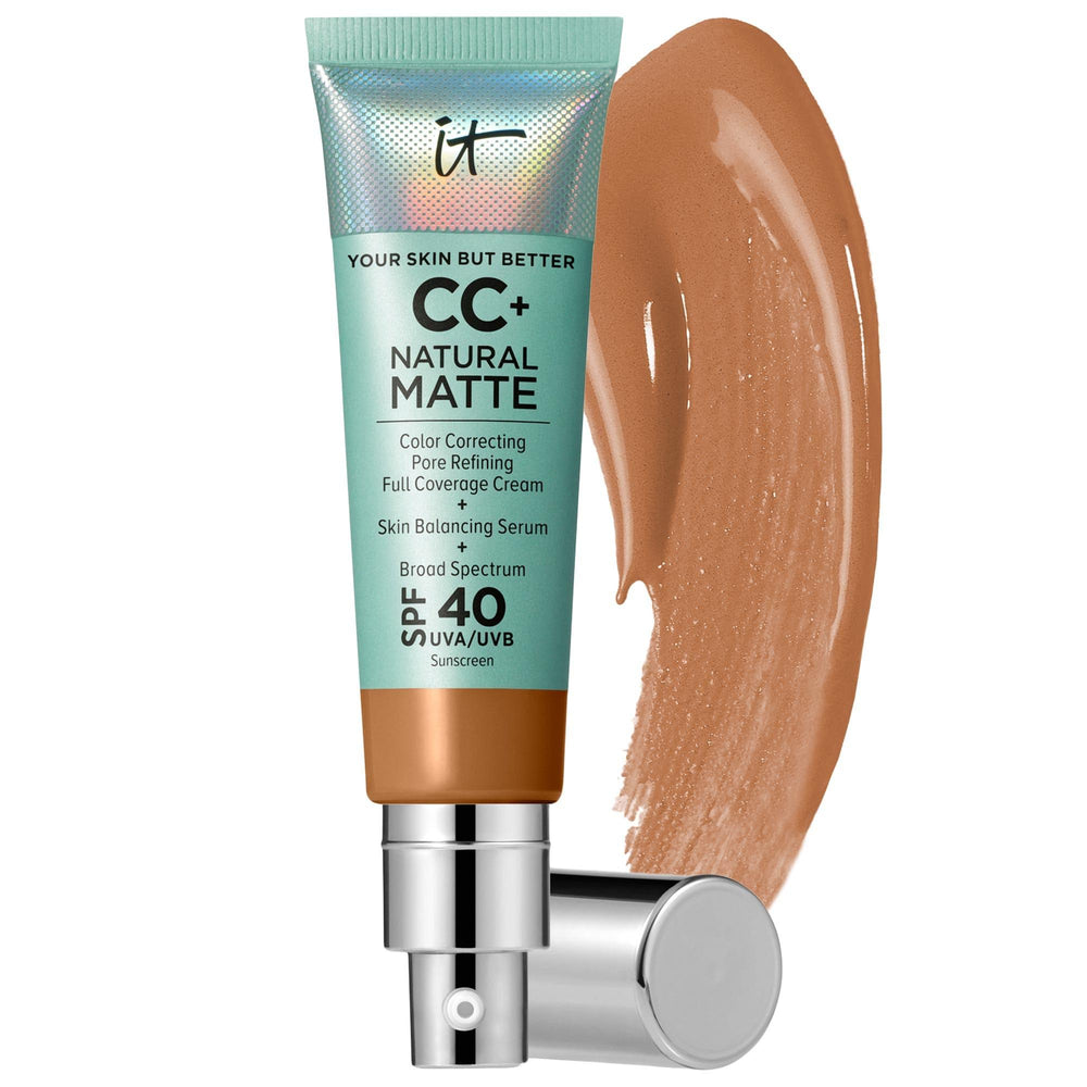 CC+ Cream Natural Matte Foundation with SPF 40 - Full Coverage, Vegan, Non-Comedogenic CC+ Cream Matte Foundation SPF 40 - Full Coverage, Vegan matte foundation, SPF 40 foundation, full-coverage foundation, vegan foundation, non-comedogenic foundation, foundation for oily skin, CC cream, natural matte foundation, long-lasting foundation, hydrating foundation, skin-balancing foundation, broad-spectrum sun protection, Air Licium®, Hyaluronic Acid, Lentil Seed Extract
