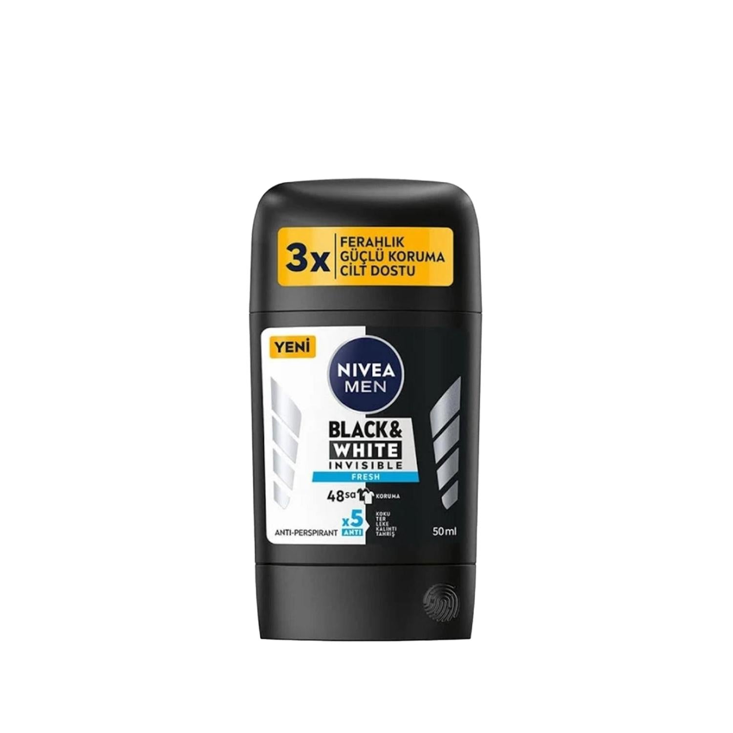 Nivea Men Black&White Fresh Deodorant Stick for Men - 50 ml, Long-Lasting Freshness & Effective Protection Nivea Men Black&White Fresh Deodorant Stick - 50 ml Nivea Men Deodorant, Black&White Fresh Deodorant, Men's Deodorant Stick, 50 ml Deodorant, Fresh Scent Deodorant for Men, Deodorant for Men, Long-Lasting Freshness, Effective Protection, Men's Grooming, Personal Hygiene