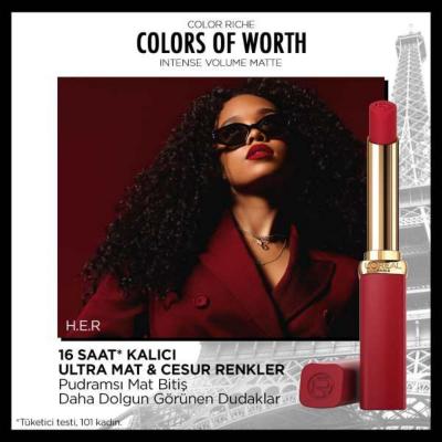 Loreal Paris Color Riche Rouge Confident Matte Lipstick - Long Lasting Hyaluronic Acid Lip Color - view 4