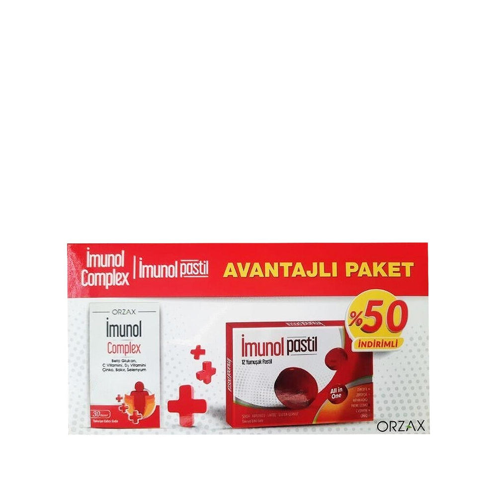 Orzax Immune System Support Supplement - İmunol Complex & İmunol Pastil Bundle for Enhanced Immunity Orzax Immune Support Supplement Bundle immune system support, dietary supplements, İmunol Complex, İmunol Pastil, lozenges for immune health, supplements for frequent illnesses, health supplements, immune health, wellness products, Orzax products