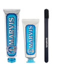 Marvis Aquatic Mint Toothpaste Set with Brush 85ml + 25ml