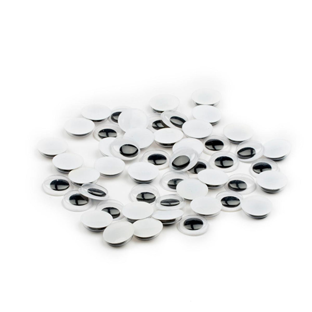 Lino Oynar 15 mm Craft Eyes - Black & White, 50-Pack for Sewing & DIY Projects