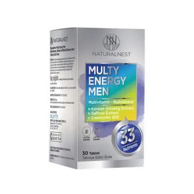 Naturalnest Multi Energy Men: Daily Multivitamin Supplement for Enhanced Energy, Immunity & Overall Health - 30 Tablets Naturalnest Multi Energy Men: Boost Energy & Immunity multivitamin for men, men's daily multivitamin, energy boosting vitamins, natural energy supplement, multivitamin with ginseng, immunity support vitamins, antioxidant supplement, men's health supplements, multivitamin, daily vitamin, men's health, energy boost, Ginseng, antioxidants, zinc, selenium, coenzyme q10, CoQ10, health supplemen