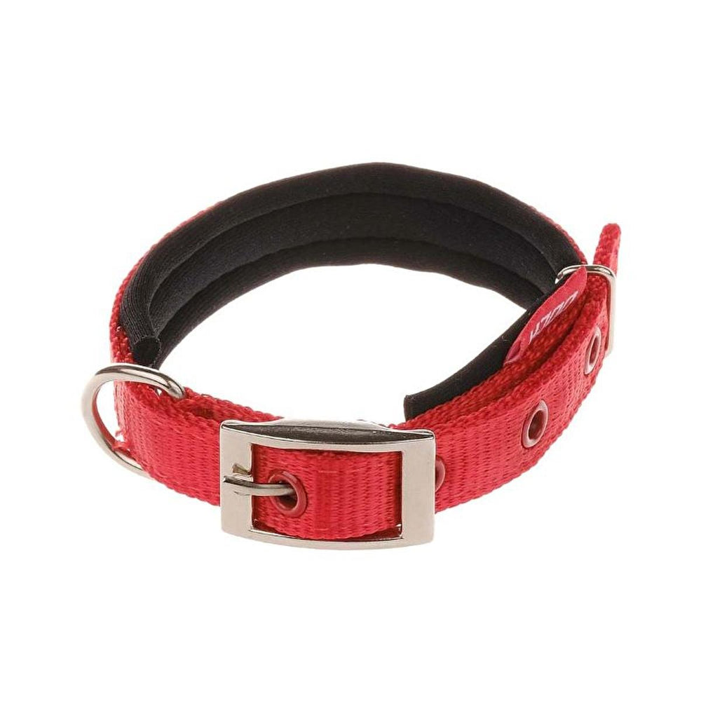 Doca Dokuma Soft Fabric Red Pet Collar - 50 cm Adjustable Comfortable Pet Accessory