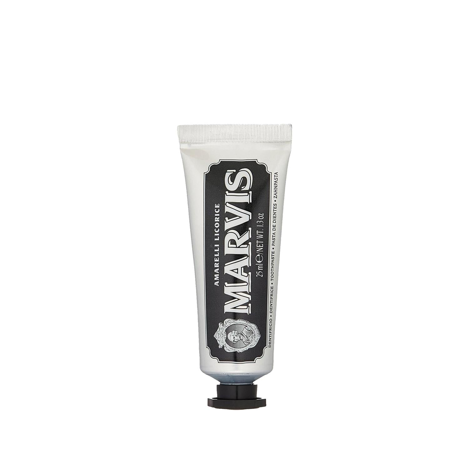 Marvis Amerelli Licorice Meyanköklü Diş Macunu 25 ml - Unique Licorice Flavor Toothpaste for Oral Hygiene Marvis Licorice Toothpaste - Unique Oral Care Licorice toothpaste, Marvis toothpaste, Amerelli licorice toothpaste, Travel size toothpaste, Specialty oral care, Oral hygiene products, Unique flavor toothpaste, Premium toothpaste, Licorice root toothpaste, Meyanköklü diş macunu, Compact toothpaste, Travel-friendly oral care