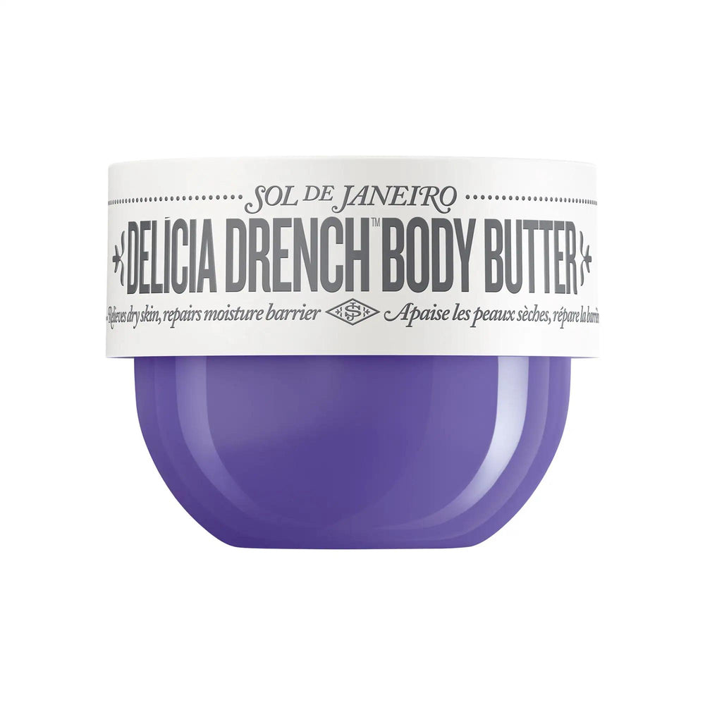 Sol de Janeiro Mini Delícia Drench Body Butter: Deeply Moisturizing for Dry Skin, Repairs Skin Barrier, Calms Redness - Warm Vanilla & Sandalwood Sol de Janeiro Body Butter: Deep Moisture & Redness Relief body butter for dry skin, deeply moisturizing body butter, skin barrier repair body butter, soothing body butter for redness, bacuri butter body butter, brazilian soothing complex cream, prebiotic hibiscus skincare, cruelty-free body butter, recyclable body butter, fragrant body butter, body butter, dry sk