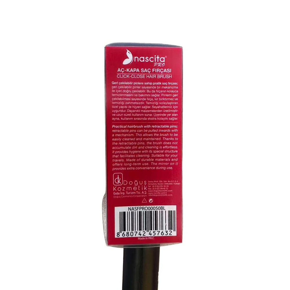 Nascita Compact Folding Hair Brush with Mirror