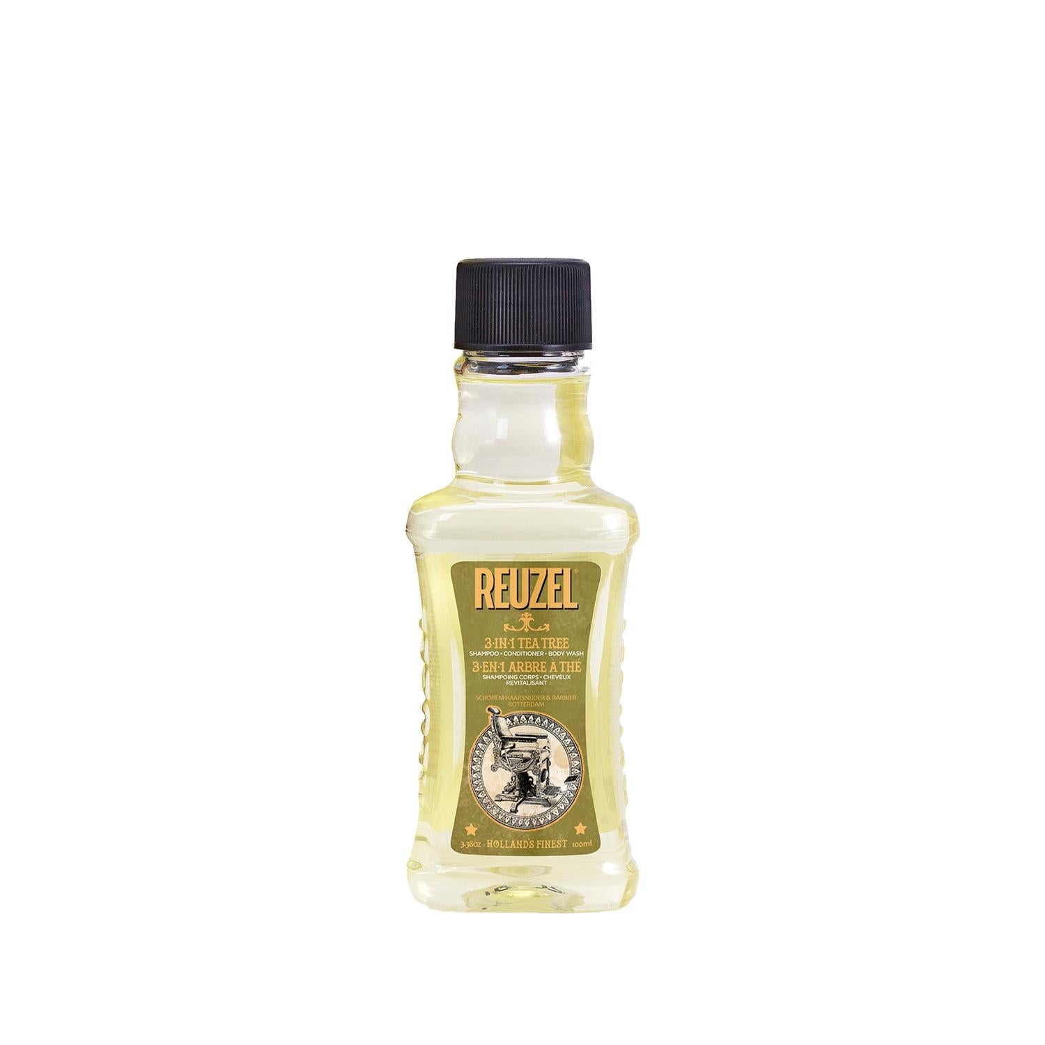 Reuzel 3-in-1 Shampoo 100ml - Multi-Purpose Hair Care for Men & Barbers Reuzel 3-in-1 Shampoo 100ml - Simplify Hair Care Reuzel 3-in-1 Shampoo, multi-purpose shampoo, travel-sized hair care, men's grooming shampoo, barber shampoo, hair care for men, grooming products, Reuzel brand, 3-in-1 hair care, simplify hair care, travel-friendly grooming