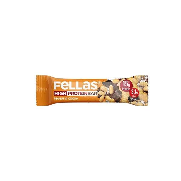 Fellas High Protein Bar with Peanuts and Cocoa - Gluten-Free, Sugar-Free, Natural Snack Fellas High Protein Bar - Natural & Gluten-Free Snack high protein bar, natural protein snack, gluten-free protein bar, sugar-free snack, peanut and cocoa protein bar, healthy snacking, fitness supplements, natural ingredients, gluten-free, sugar-free, protein for muscle recovery, clean eating, fitness enthusiasts, athletes, dietary supplements, wellness products