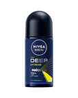 Nivea Men Deep Extreme Roll-on Deodorant for Active Men - Long Lasting Anti-Perspirant Protection, 72 Hours Sweat Control, Active Carbon Formula Nivea Men Deep Extreme Deodorant - 72 Hour Protection Nivea Men Deodorant, Roll-on Deodorant for Men, Long-lasting Anti-perspirant, Active Carbon Deodorant, Dermatologically Tested Deodorant, Men's Grooming, Personal Care, Anti-perspirant Deodorant, Sweat Control, Odor Protection, Active Lifestyle, Sports Deodorant, Sensitive Skin Friendly