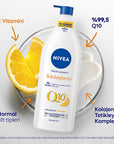 Nivea Q10 Firming Body Lotion with Vitamin C - 48 Hour Moisturization, Dermatologically Tested - 13.53 fl oz Nivea Q10 Body Lotion - Firm & Moisturize with Vitamin C Nivea Q10 Body Lotion, Firming Body Moisturizer, Vitamin C Body Care, Long-lasting Hydration, Dermatologically Tested Skincare, Body Lotions, Skincare for Dry Skin, Q10 Skincare, Vitamin C Skincare, Firming Skincare, Moisturizing Skincare, Skincare Essentials, Skincare Routine, Body Care Products, Hydrating Body Lotion