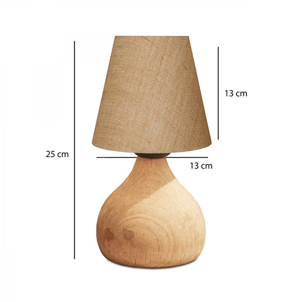 Homing Vowen Natural Wood Table Lamp Shade with Fabric - Eco-Friendly Rustic Home Decor - view 3