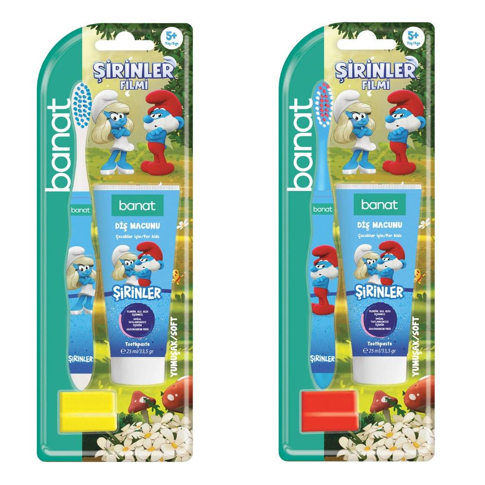 Banat Smurfs Kids Oral Care Set with Toothpaste & Brush