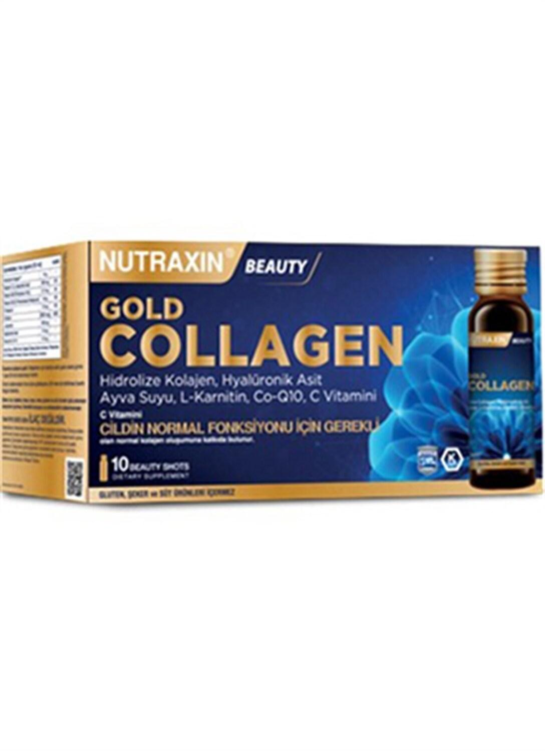 Nutraxin Gold Collagen 10 Shot - Liquid Collagen Supplement for Anti-Aging, Skin, and Joint Health - 10x50ml Nutraxin Gold Collagen 10 Shot - Liquid Collagen for Anti-Aging & Wellness Collagen Supplement, Liquid Collagen, Anti-Aging Supplement, Beauty Drink, Joint Health Support, Skin Health Supplement, Vitamin-Enriched Dietary Supplement, Gluten-Free Supplement, Natural Beauty Product, Health and Wellness, Dietary Supplement, Collagen for Skin, Joint Health, Anti-Aging Beauty