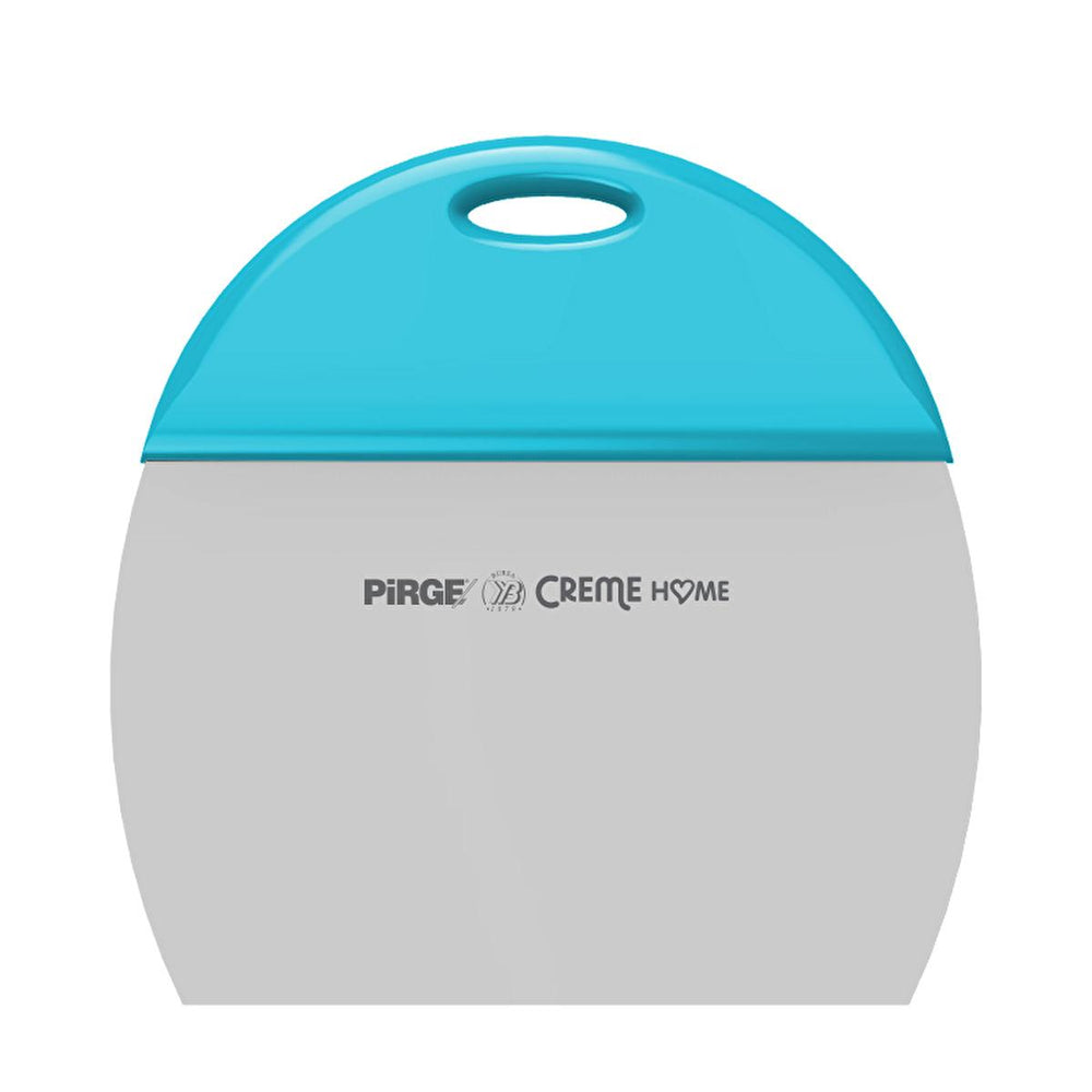 Pirge 10cm Turquoise Dough Scraper with Ergonomic Handle - High-Carbon Stainless Steel Baking Utensil