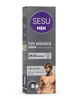 Sesu Men's Hair Removal Cream for Sensitive Skin - 3-6 Minute Quick Hair Removal, Dermatologically Tested, Vitamin E Enriched - 3.38 fl oz Sesu Men's Hair Removal Cream - Quick & Gentle men's hair removal cream, depilatory cream for men, sensitive skin hair removal, easy hair removal, Vitamin E hair removal cream, hair removal for men, men's grooming products, sensitive skin care, quick hair removal, dermatologically tested products